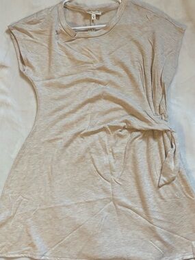 Light Taupe Side-Knot Cap Sleeve Top